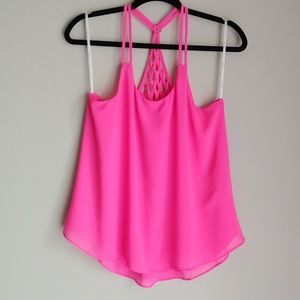 bright pink racerback top
